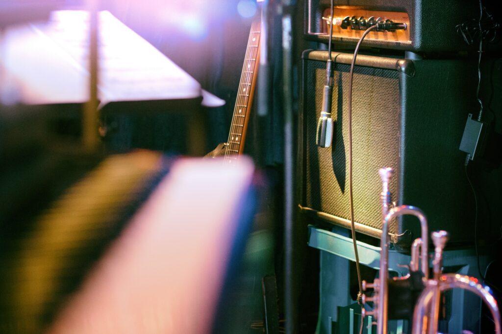 Music equipment backstage