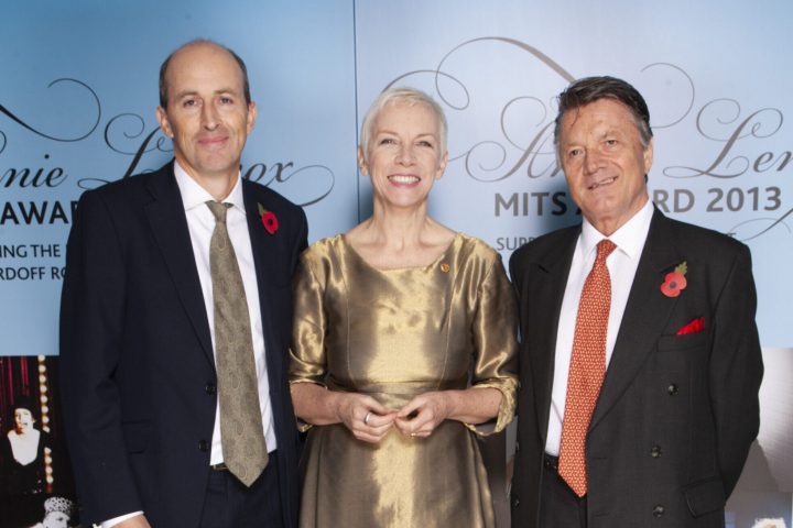 (L-R) Peter Leathem OBE, Annie Lennox and Fran Nevrkla OBE during The MITS Award 2013, Grosvenor House Hotel, London, England, on 4 November 2013. (Photo by 2013 JM Enternational)